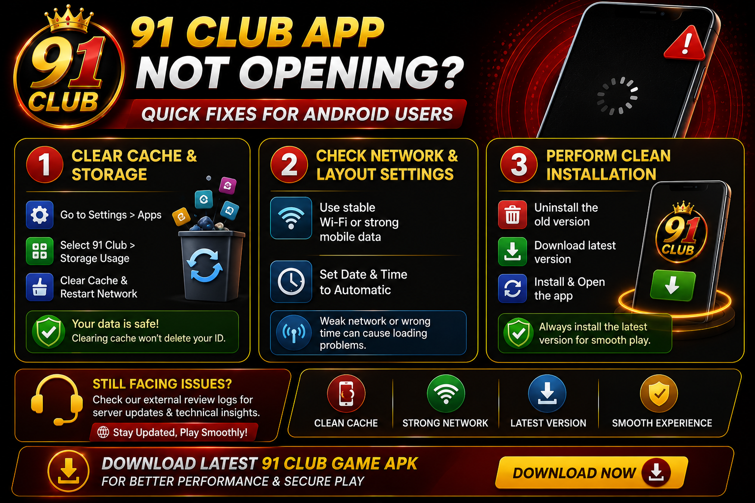 91-club-app-not-opening-quick-fixes-for-android-users